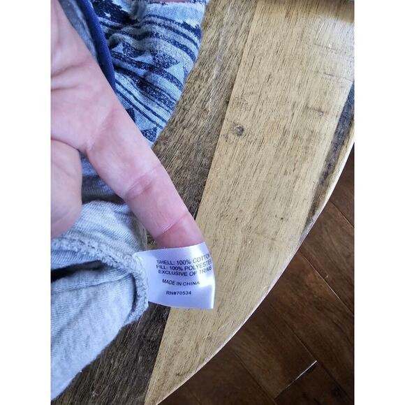 Orvis Quilted Snap Sweatshirt Sweater Pullover Aztec Blue Womens L Logo Unisex - Picture 8 of 10